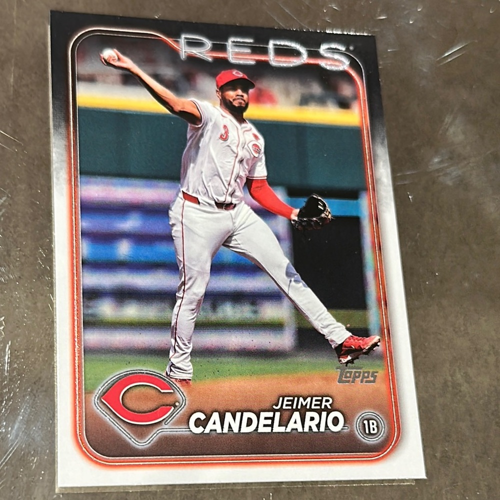 Topps Reds Baseball Card with Red and White Accents